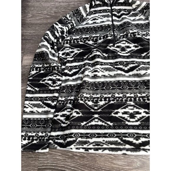 Eddie Bauer Fleece 1/4 Zip Pullover Shirt Sz Medium Sweatshirt Ultra Soft Aztec - Picture 3 of 12